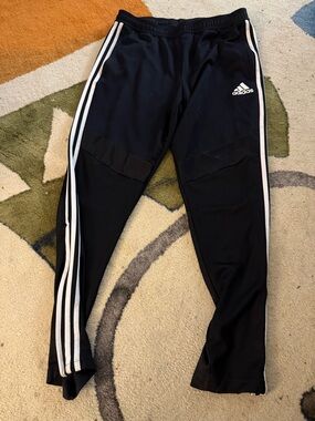 Adidas Black 3-Stripe Athletic Joggers